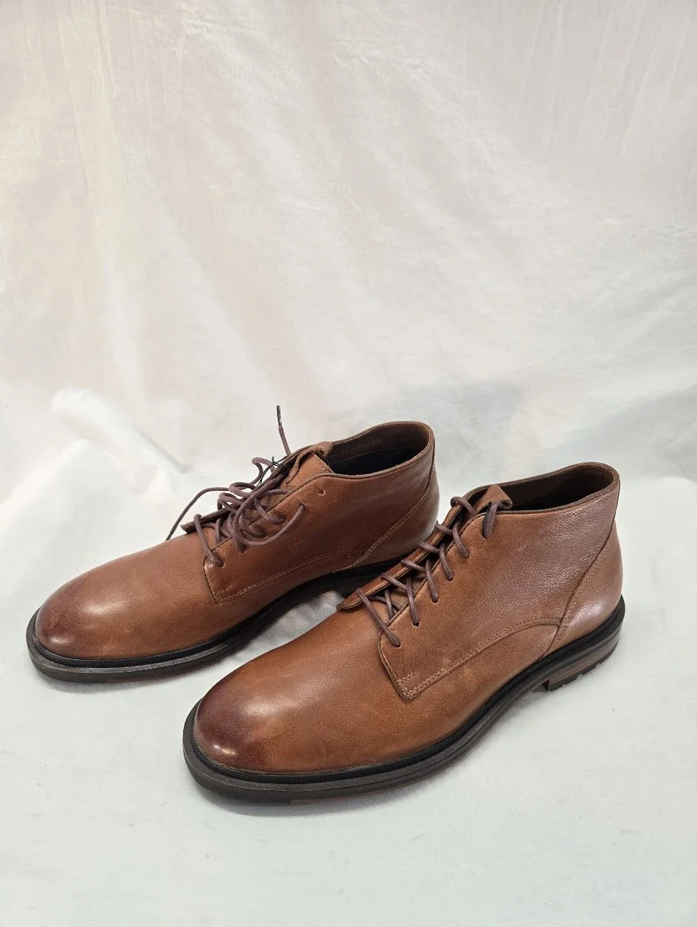 COLE HAAN Men's 10M Cranston Brown Leather Lace-Up Chukka Boots New